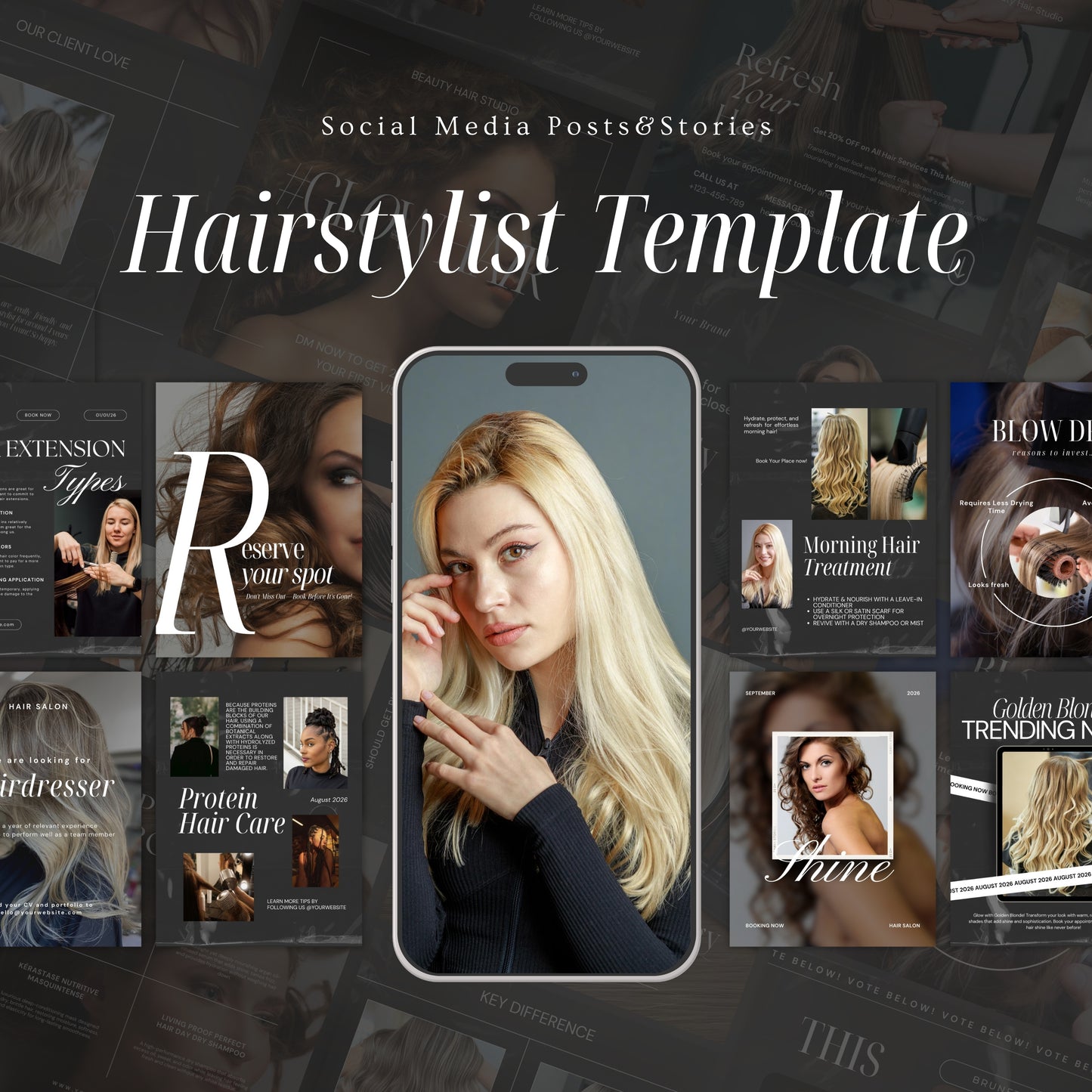 Black HairStylist Instagram Templates