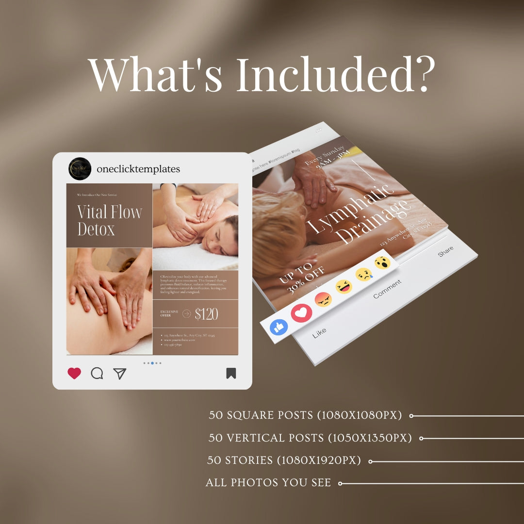 Lymphatic Drainage social media templates