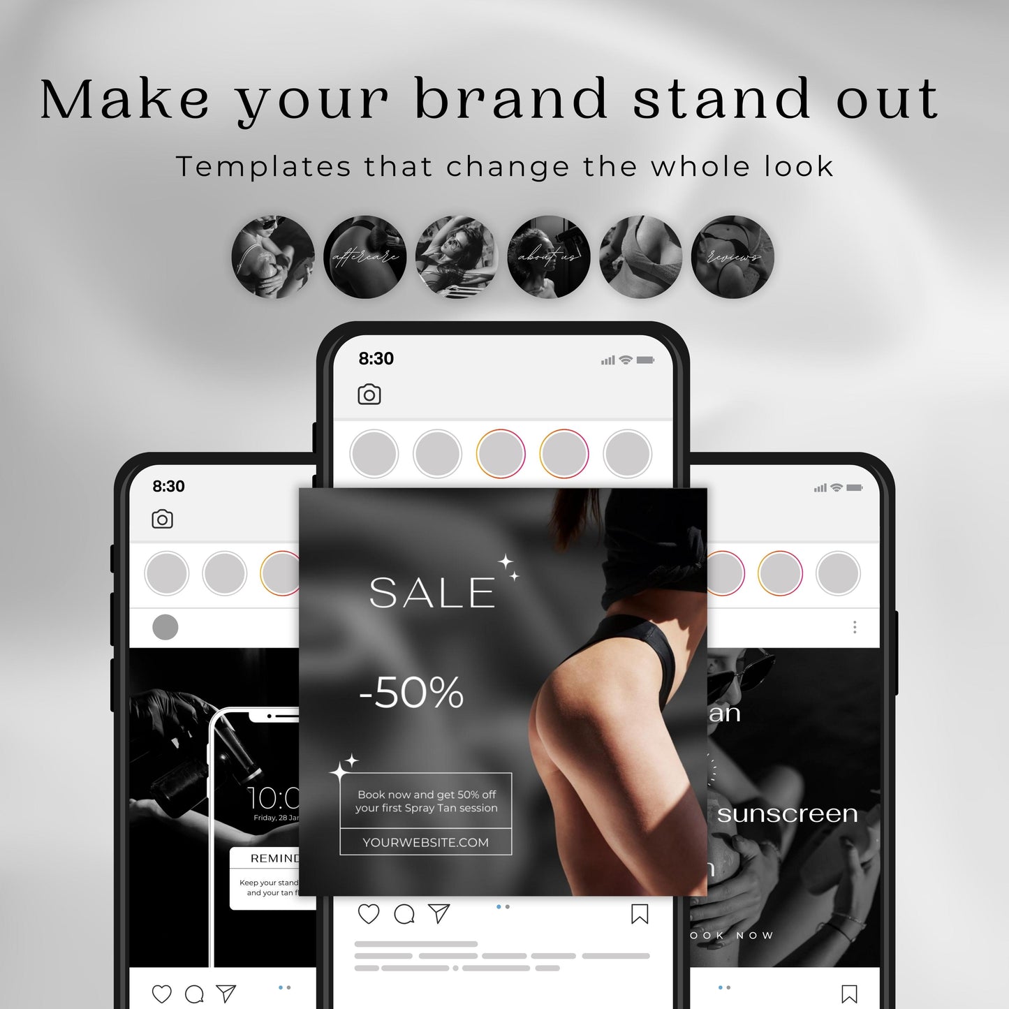 70 modèles Instagram BW Spray Tan