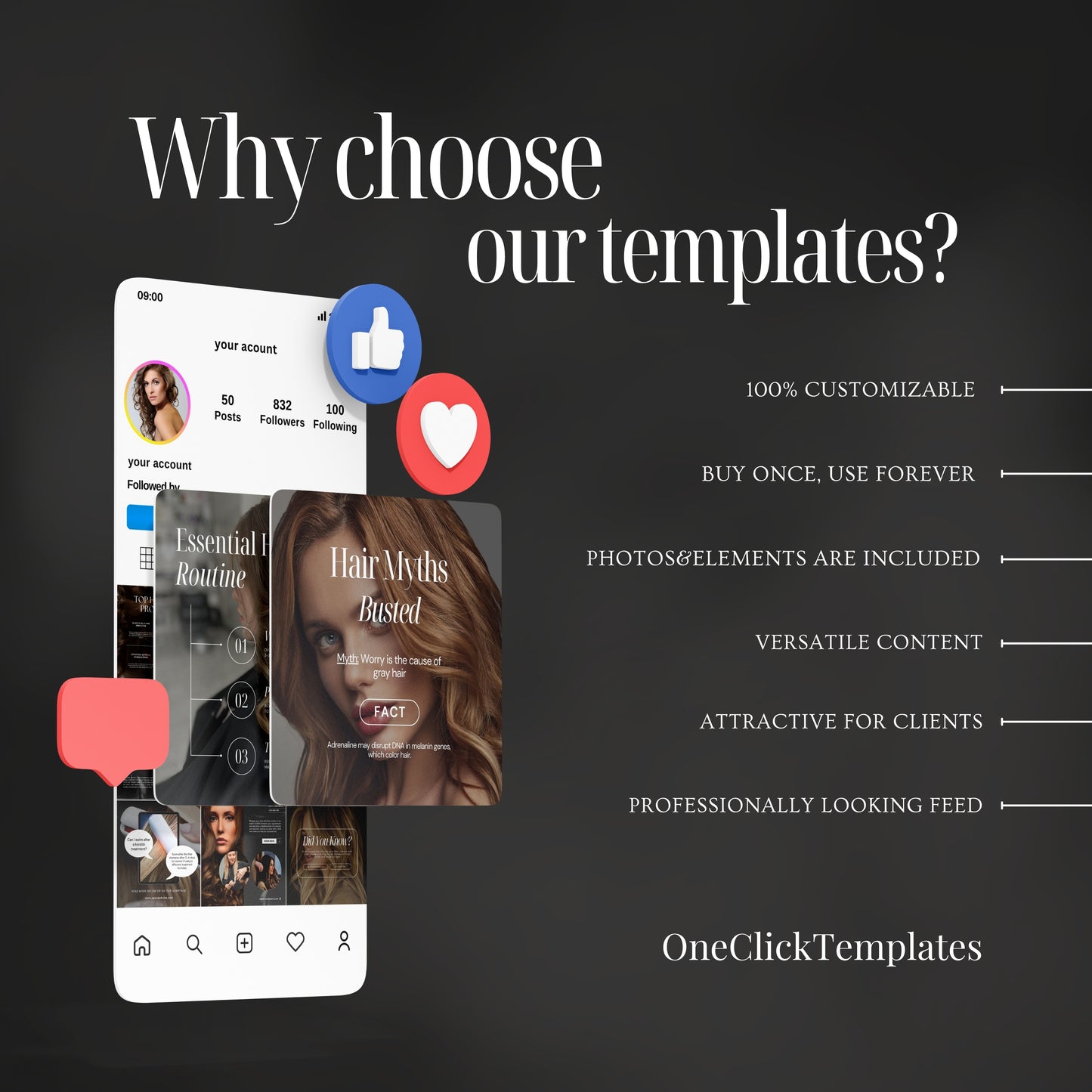 Black HairStylist Instagram Templates