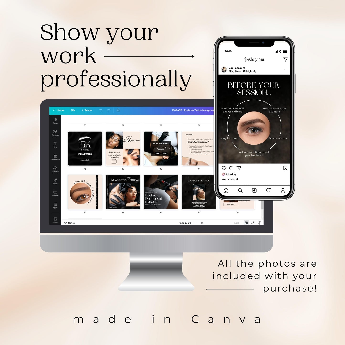 110 Eyebrow Tattoo Instagram Templates