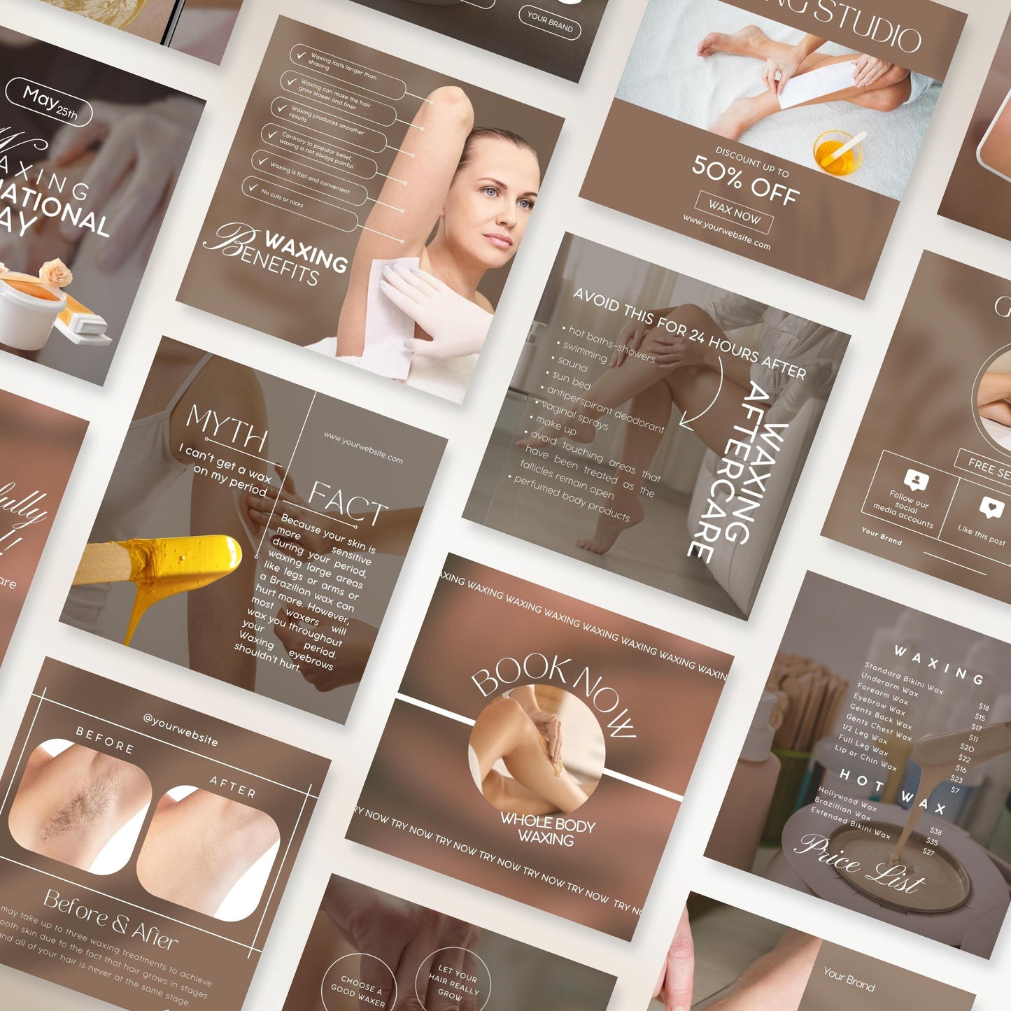 120 modèles Instagram d’épilation à la cire brune