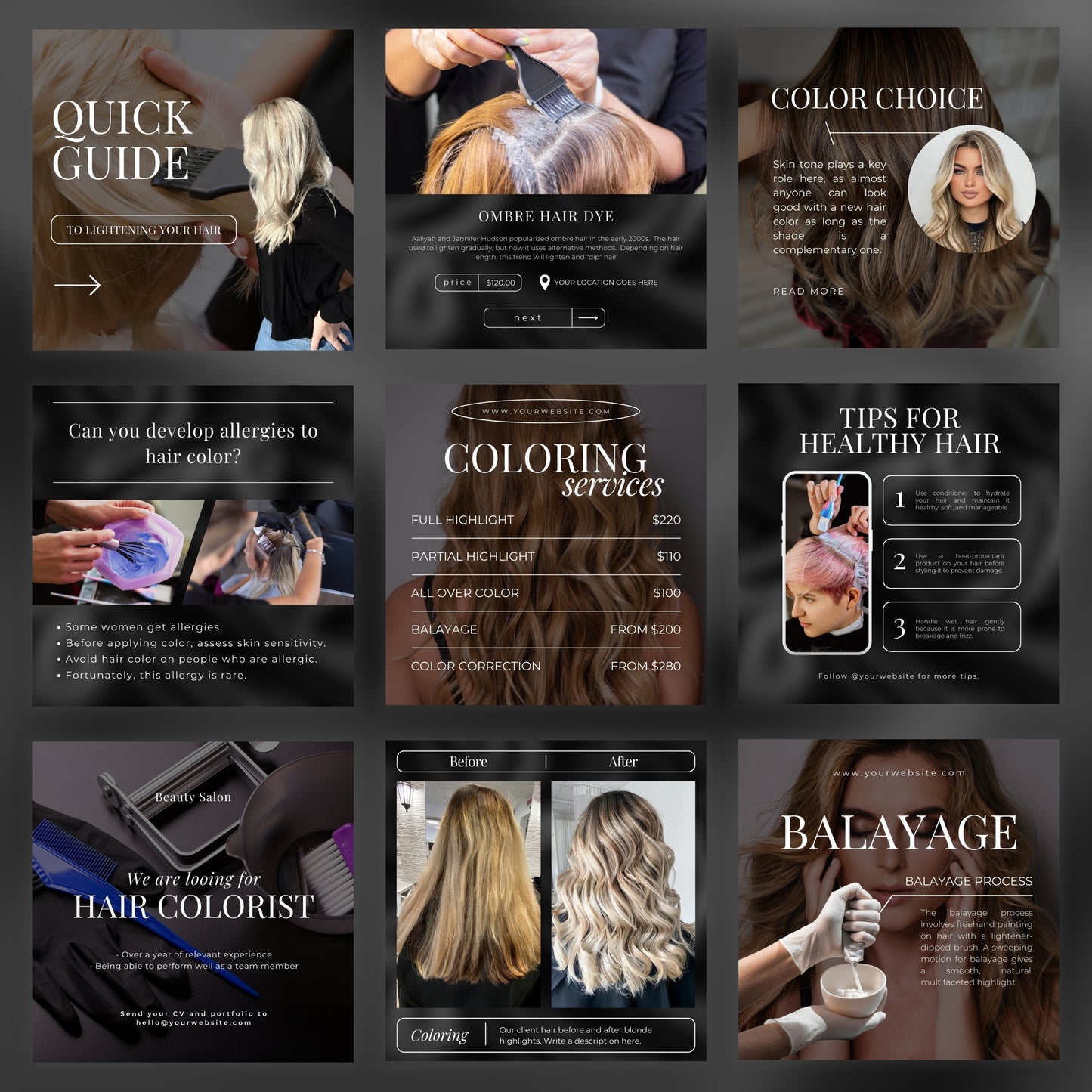 Hair Colorist Instagram Templates