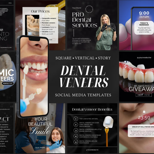 80 Instagram-Vorlagen für Zahnveneers