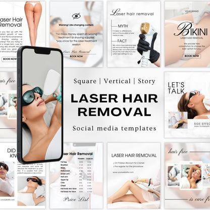 Light Laser Hair Removal Social Media Templates