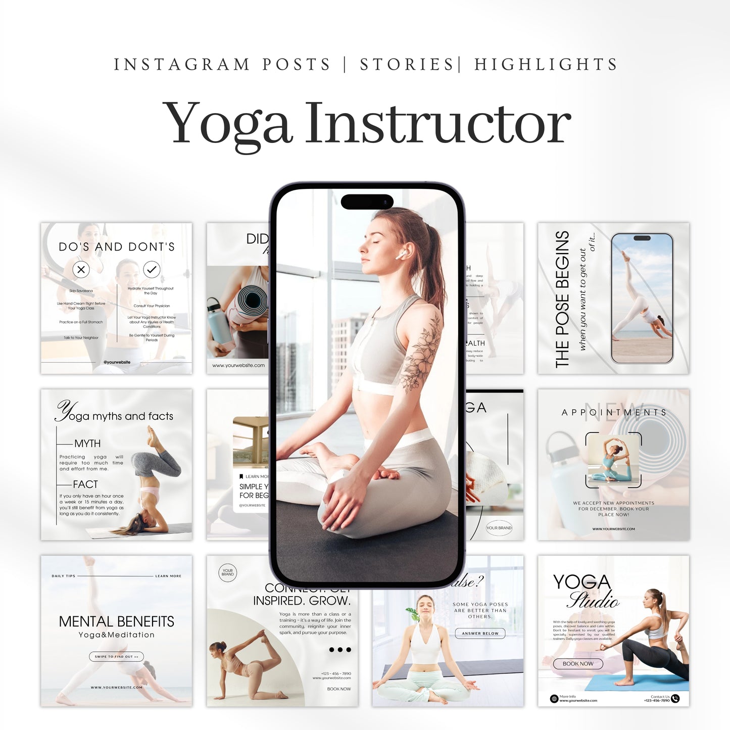 120 Yoga Coach Instagram Templates