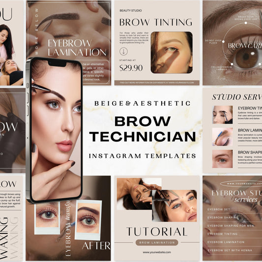 150 modèles Instagram de technicien en sourcils beiges