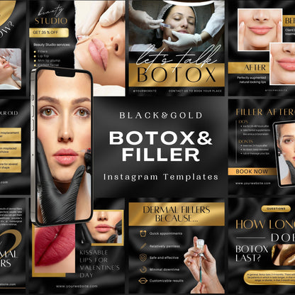 70 Gold Botox&Filler Instagram Templates