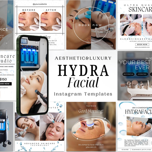 Pack de 100 modèles Instagram Hydrafacial