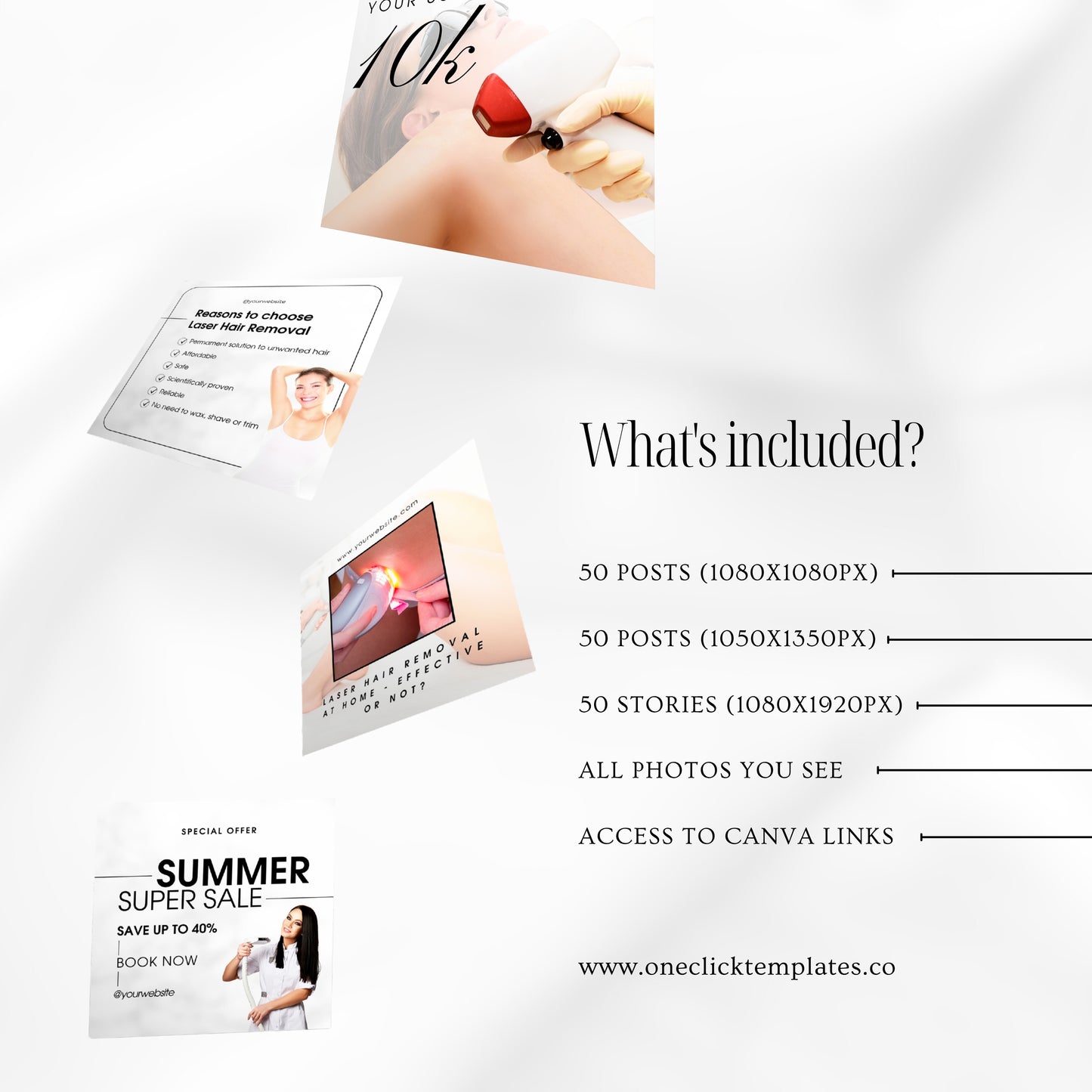 Light Laser Hair Removal Social Media Templates