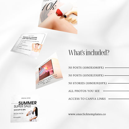 Light Laser Hair Removal Social Media Templates