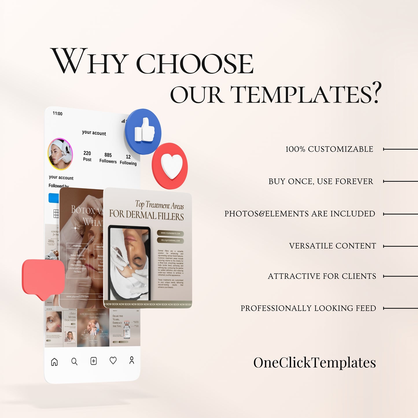 Botox&Fillers Instagram Templates