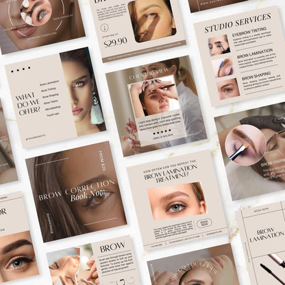 150 modèles Instagram de technicien en sourcils beiges
